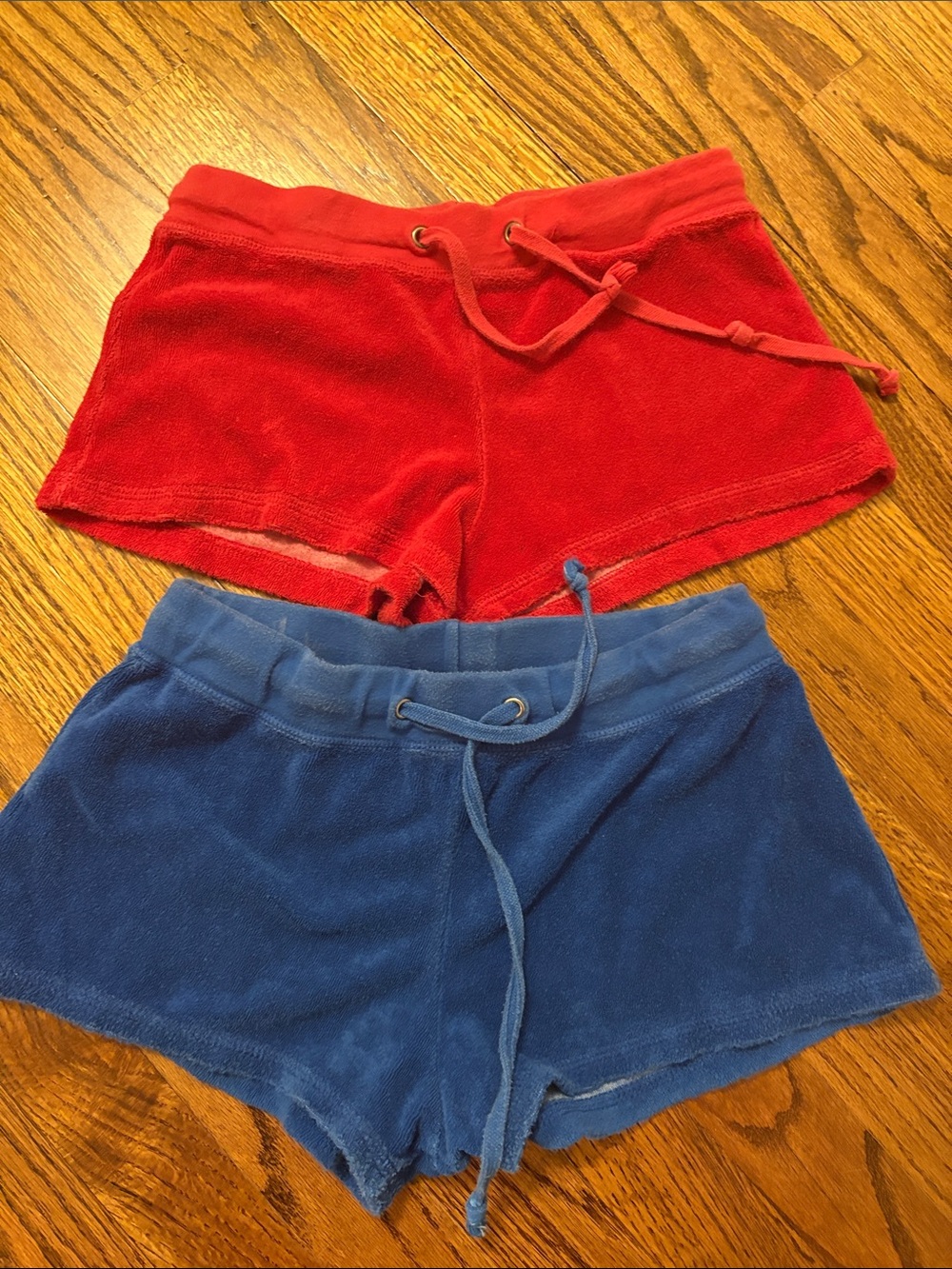 Lucy Red and Blue Terry Shorts Duo
